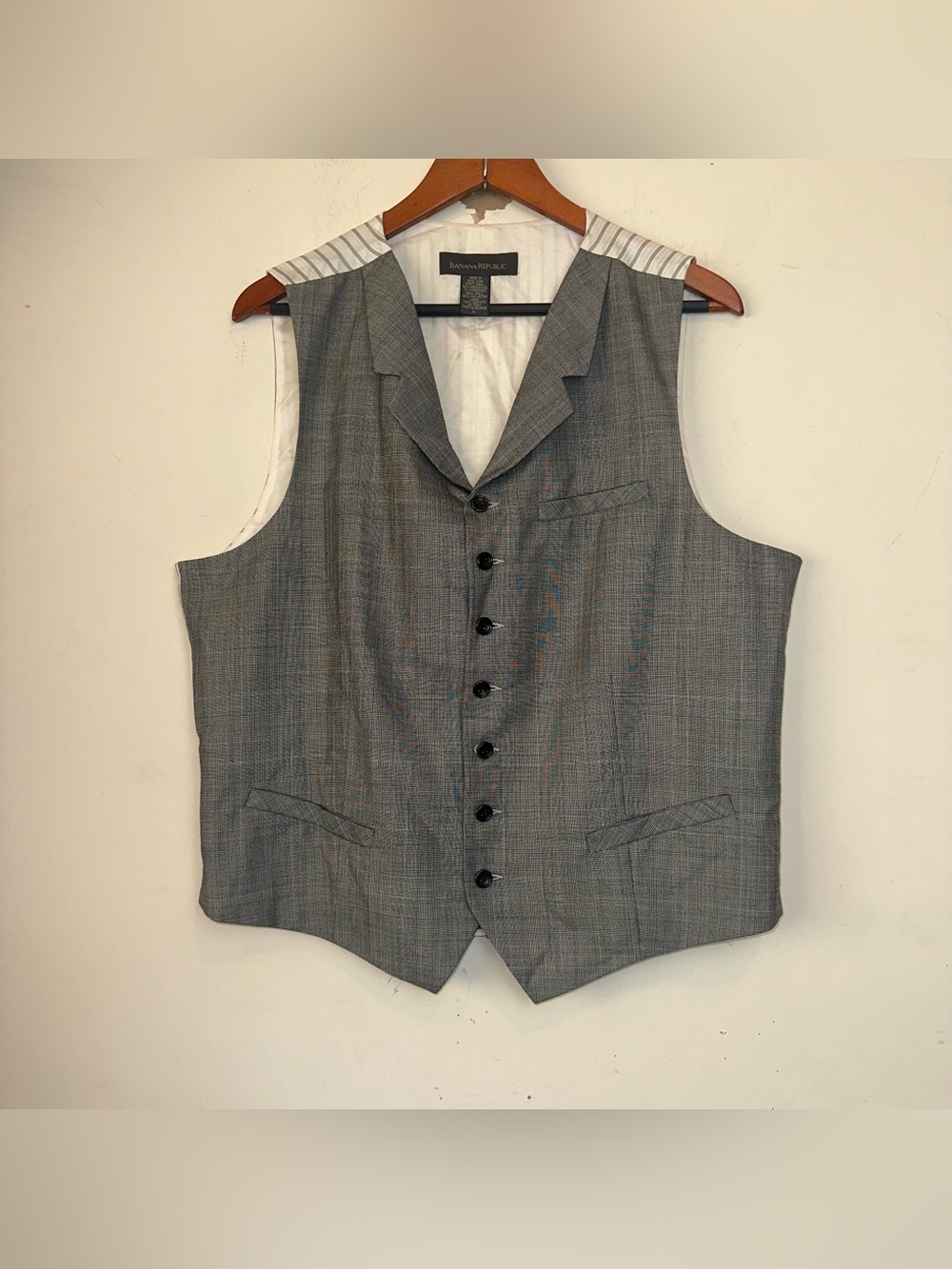 Vintage Banana Republic Waist Coat Mens XL Merino Wool Blend Vest Classic Office